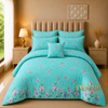 7pc Cotton Comforter Set - Aqua Floral