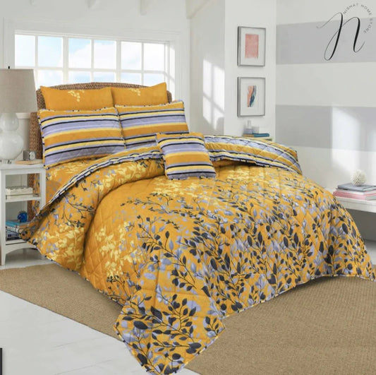 7 Pcs Quilted Luxury Comforter Sets by Nishat Home Store - Yellow